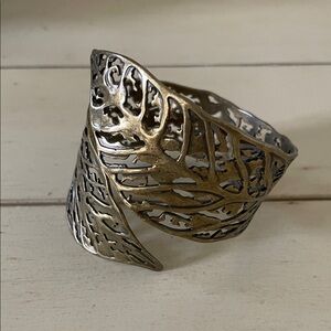 Gold and Silver Leaf Cuff Bracelet